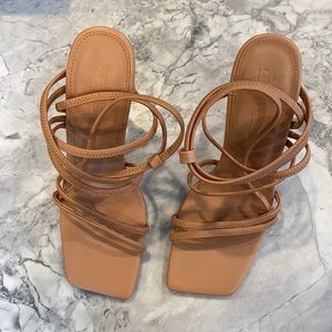 ASOS Design Nate sporty heeled sandals in Camel